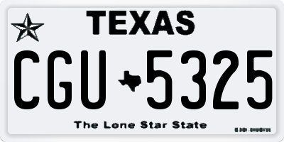 TX license plate CGU5325