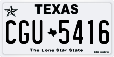 TX license plate CGU5416