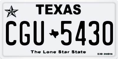 TX license plate CGU5430