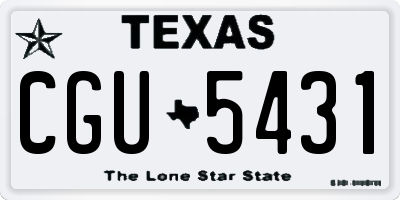 TX license plate CGU5431