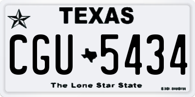 TX license plate CGU5434