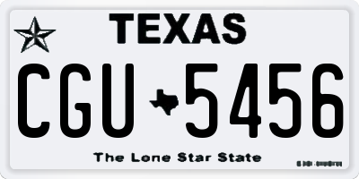 TX license plate CGU5456