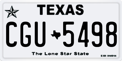 TX license plate CGU5498