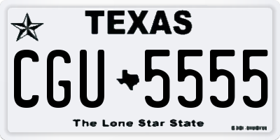TX license plate CGU5555