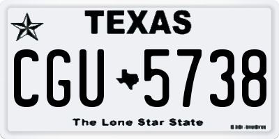 TX license plate CGU5738