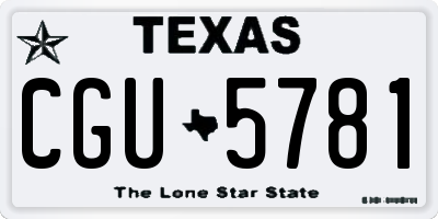 TX license plate CGU5781
