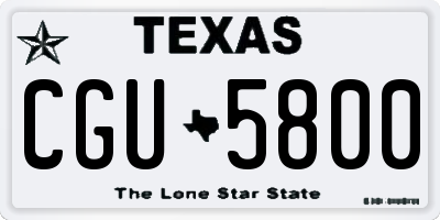 TX license plate CGU5800
