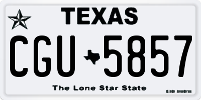 TX license plate CGU5857