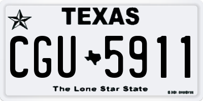 TX license plate CGU5911