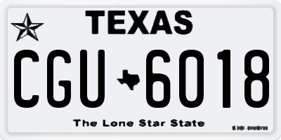 TX license plate CGU6018