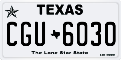 TX license plate CGU6030