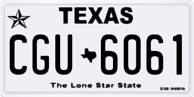 TX license plate CGU6061