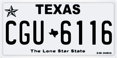 TX license plate CGU6116