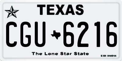 TX license plate CGU6216