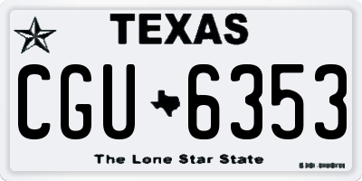 TX license plate CGU6353