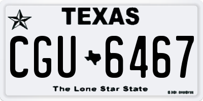 TX license plate CGU6467