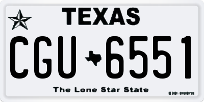 TX license plate CGU6551