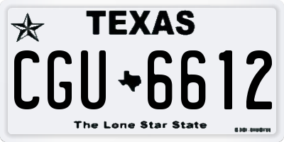 TX license plate CGU6612