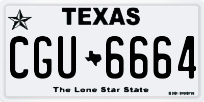 TX license plate CGU6664
