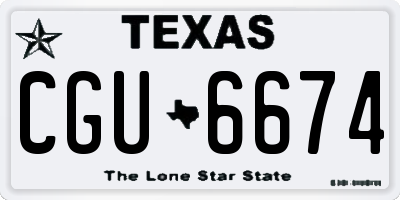 TX license plate CGU6674