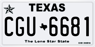 TX license plate CGU6681