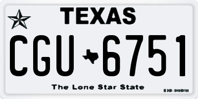 TX license plate CGU6751