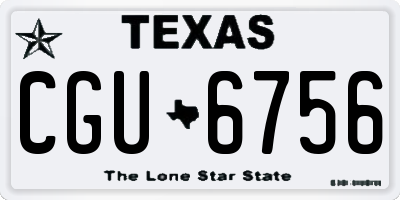 TX license plate CGU6756