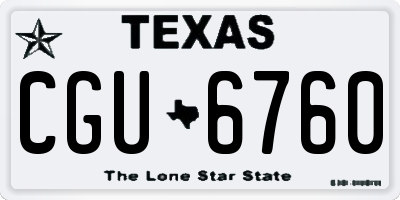 TX license plate CGU6760