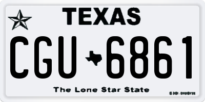 TX license plate CGU6861