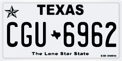 TX license plate CGU6962