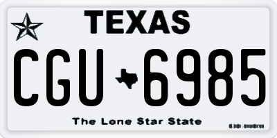 TX license plate CGU6985