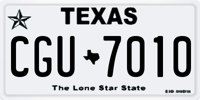 TX license plate CGU7010