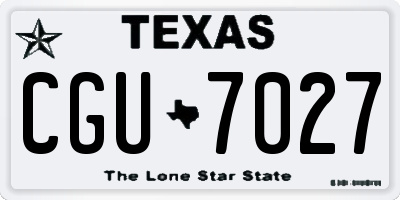 TX license plate CGU7027