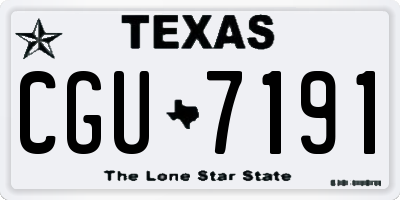 TX license plate CGU7191