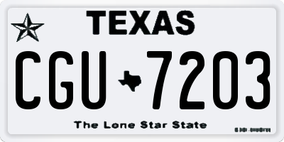 TX license plate CGU7203