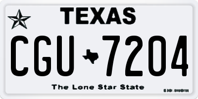 TX license plate CGU7204