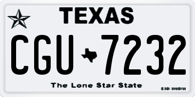 TX license plate CGU7232