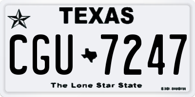TX license plate CGU7247