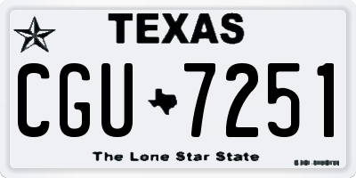 TX license plate CGU7251