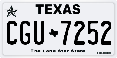 TX license plate CGU7252