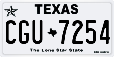 TX license plate CGU7254