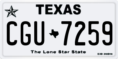 TX license plate CGU7259