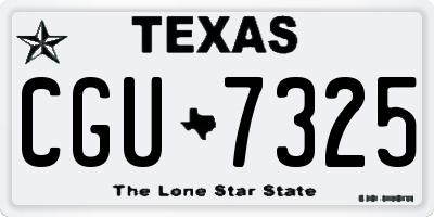 TX license plate CGU7325