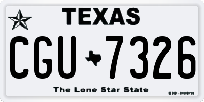 TX license plate CGU7326