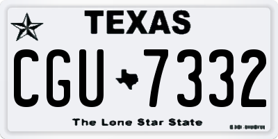 TX license plate CGU7332