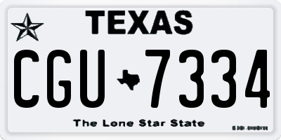 TX license plate CGU7334