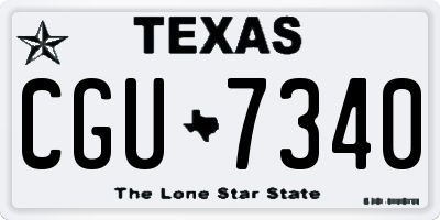 TX license plate CGU7340