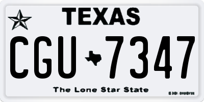 TX license plate CGU7347