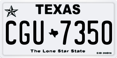 TX license plate CGU7350