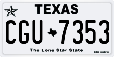 TX license plate CGU7353